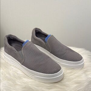 J/SLIDES Gray platform slip ons